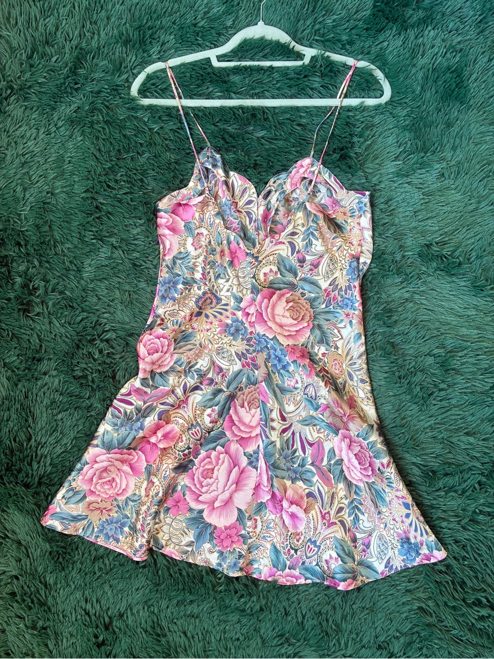 Vintage Victoria’s Secret Gold Label Floral Satin Slip Dress - Picture 4 of 11